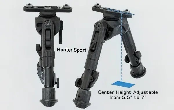 Сошки Leapers UTG Recon 360 TL 14-18 см, на базу M-lock для оружия АК, AR15, AR10 и др. Оригинал — фото 3