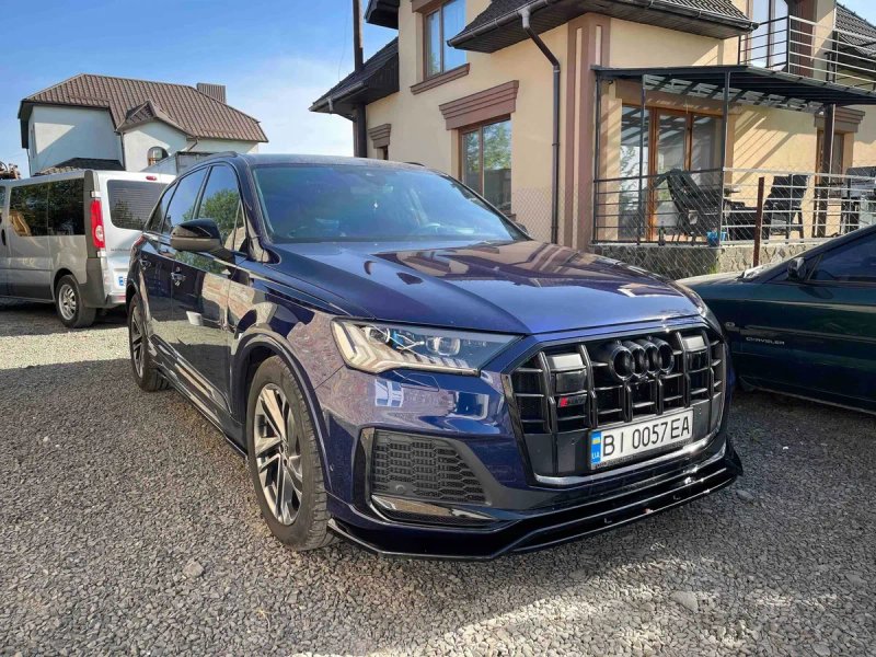Сплиттер Audi Q7 4M 2019+ рест S-line \ SQ7 тюнинг губа обвес — фото 2