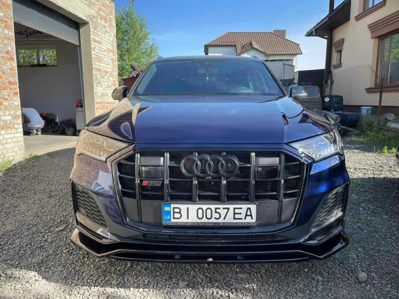 Сплиттер Audi Q7 4M 2019+ рест S-line \ SQ7 тюнинг губа обвес — фото 3