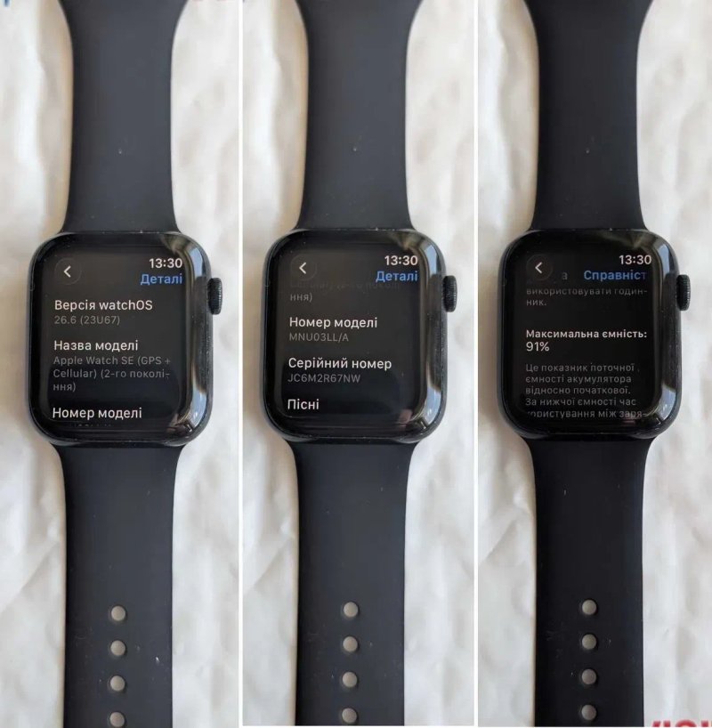 Справні без блокувань акб 91% Apple Watch SE 2 44 2 nd gen з США з захисним склом 3D — фото 5