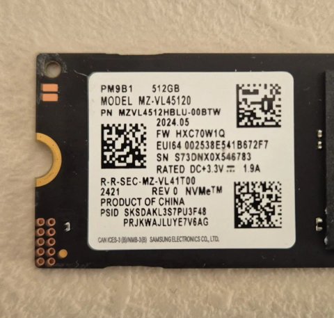 SSD диск Samsung PM9B1 512GB M.2 NVMe PCIe 3D NAND (TLC)