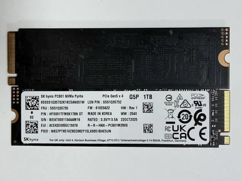 SSD SK Hynix PCB01 HFS001TFM9X178N GT 1Tb 2280 PCI-E 5.0 x4 14000/12000Mb/s — фото 3