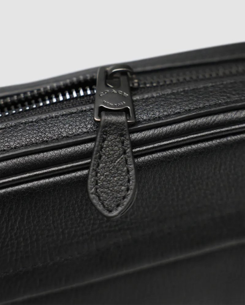 Сумка чоловіча Coach Academy Crossbody in Pebble Leather Total Black копія 1:1 — фото 5