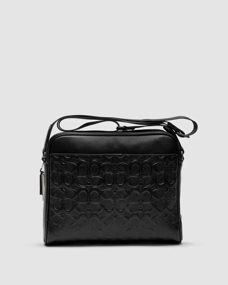 Сумка чоловіча Coach Charles Camera Crossbody Messenger Bag Textured Black копія 1:1 — фото 3
