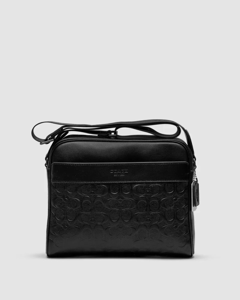 Сумка чоловіча Coach Charles Camera Crossbody Messenger Bag Textured Black копія 1:1 — фото 2