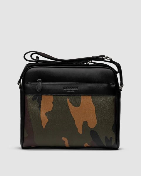 Сумка чоловіча Coach Charles Camera Crossbody Messenger Bag Camo Khaki копія 1:1