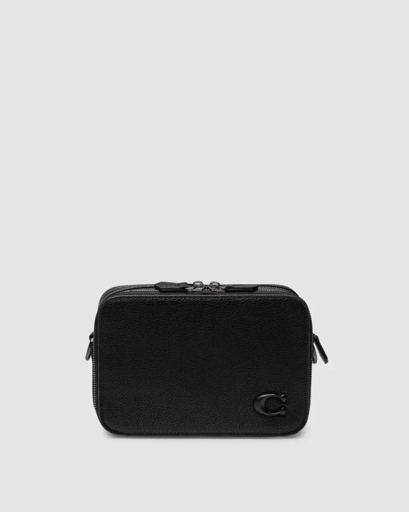Сумка чоловіча Coach Charter Crossbody Bag 19 in Pebble Leather Total Black копія 1:1 — фото 2