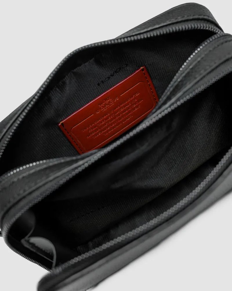 Сумка чоловіча Coach Charter Crossbody Bag 19 in Pebble Leather Total Black копія 1:1 — фото 4