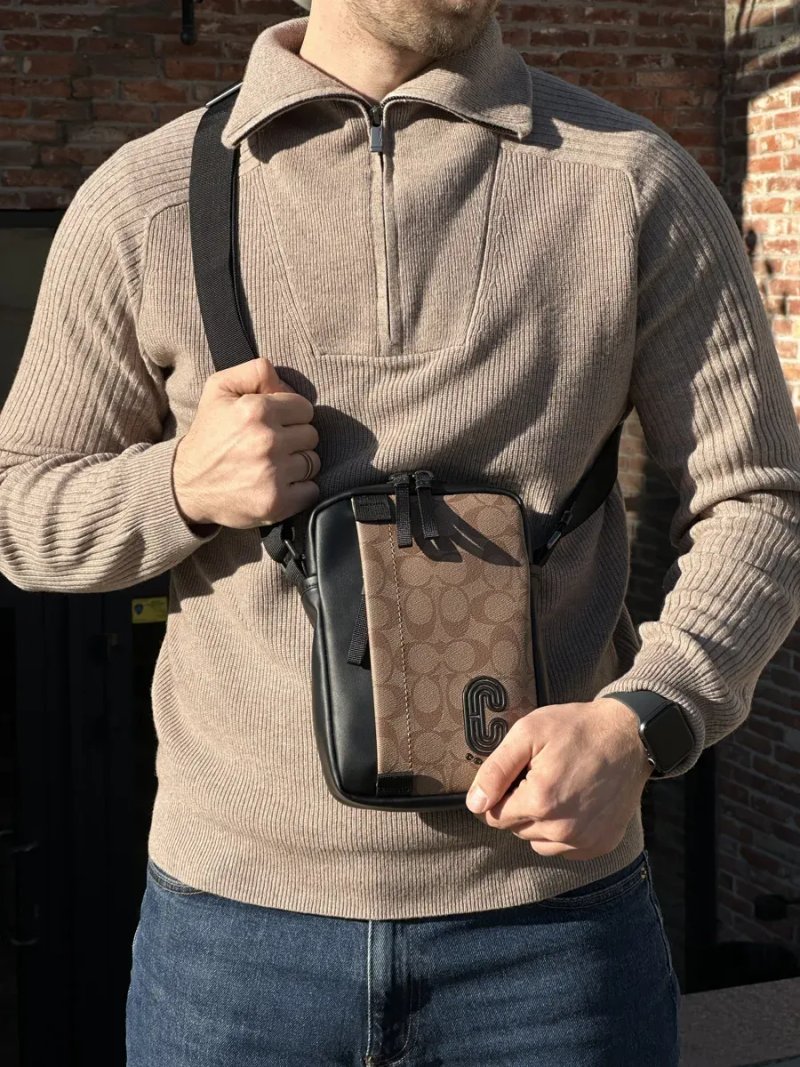 Сумка чоловіча Coach Crossbody in Signature Canvas Sand копія 1:1 — фото 6
