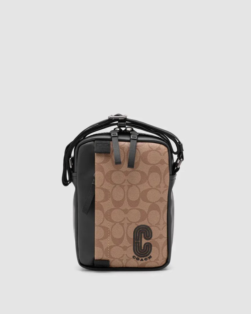 Сумка чоловіча Coach Crossbody in Signature Canvas Sand копія 1:1 — фото 2