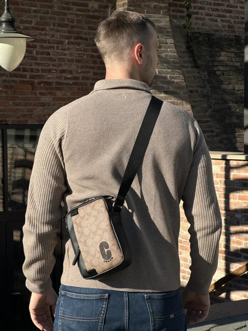 Сумка чоловіча Coach Crossbody in Signature Canvas Sand копія 1:1 — фото 7