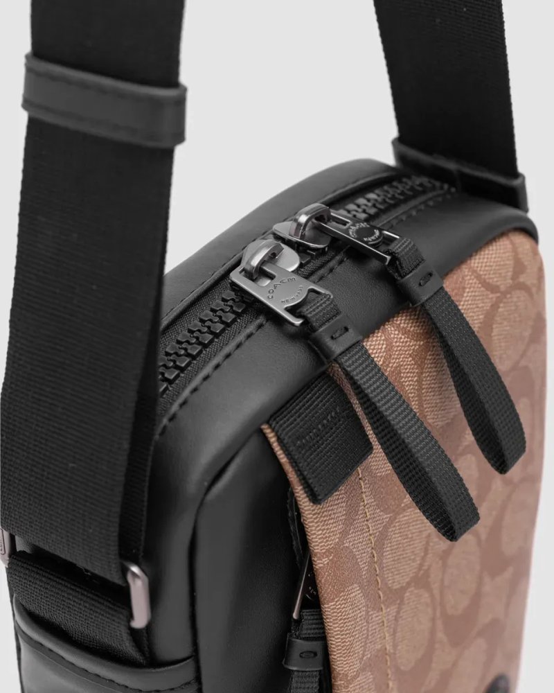 Сумка чоловіча Coach Crossbody in Signature Canvas Sand копія 1:1 — фото 3