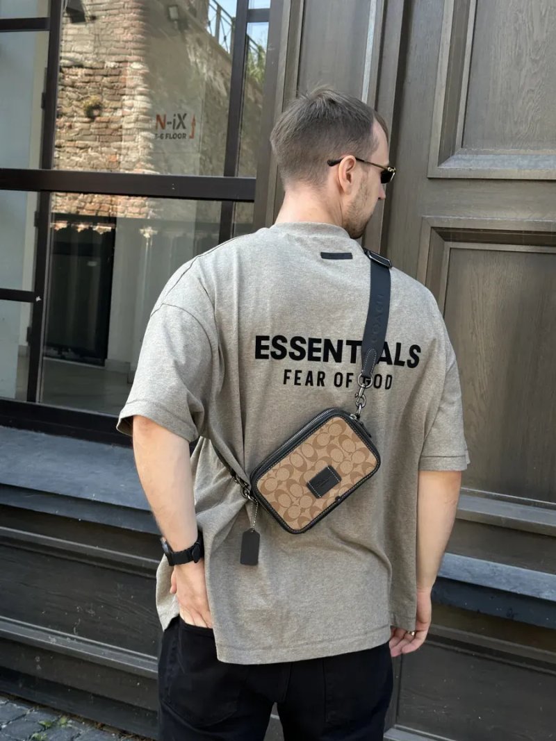 Сумка чоловіча Coach Wyatt Crossbody Bag In Signature Canvas Sand копія 1:1 — фото 7