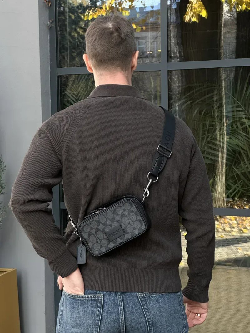 Сумка чоловіча Coach Wyatt Crossbody Bag In Signature Canvas копія 1:1 — фото 7