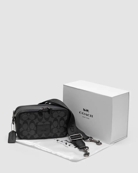 Сумка чоловіча Coach Wyatt Crossbody Bag In Signature Canvas копія 1:1