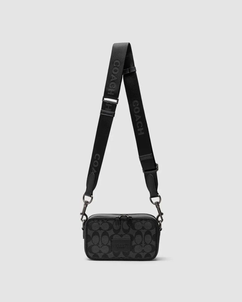 Сумка чоловіча Coach Wyatt Crossbody Bag In Signature Canvas копія 1:1 — фото 2