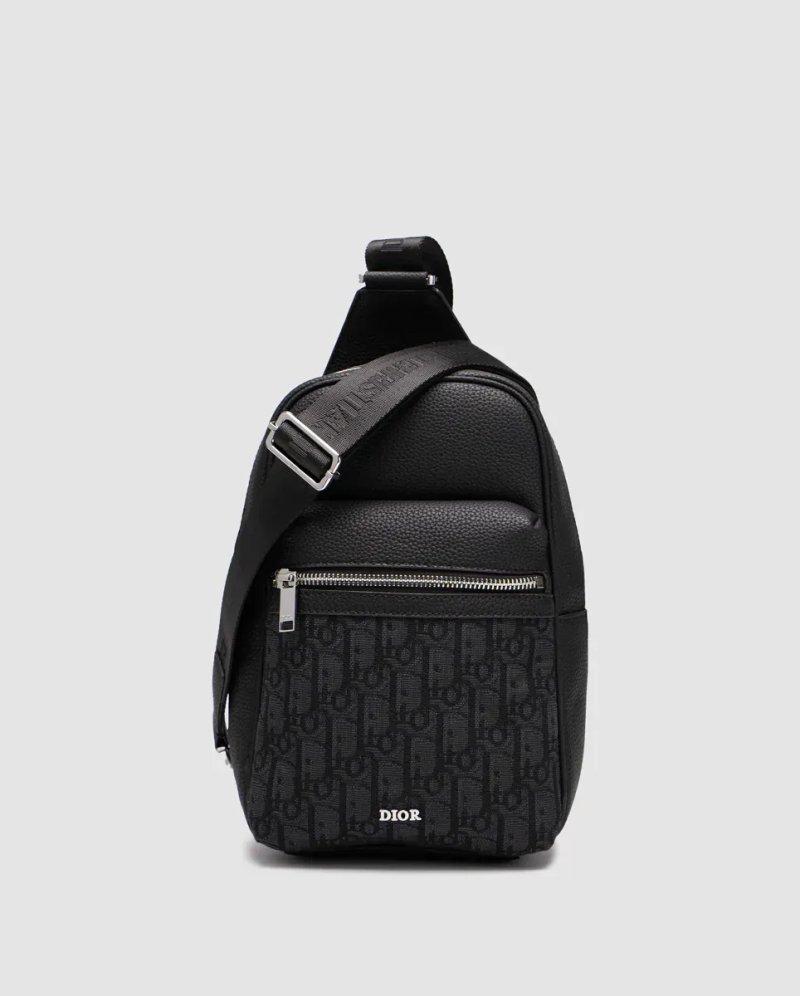 Сумка чоловіча Dior Rider 2.0 Sling Bag Oblique Jacquard Black копія 1:1 — фото 2