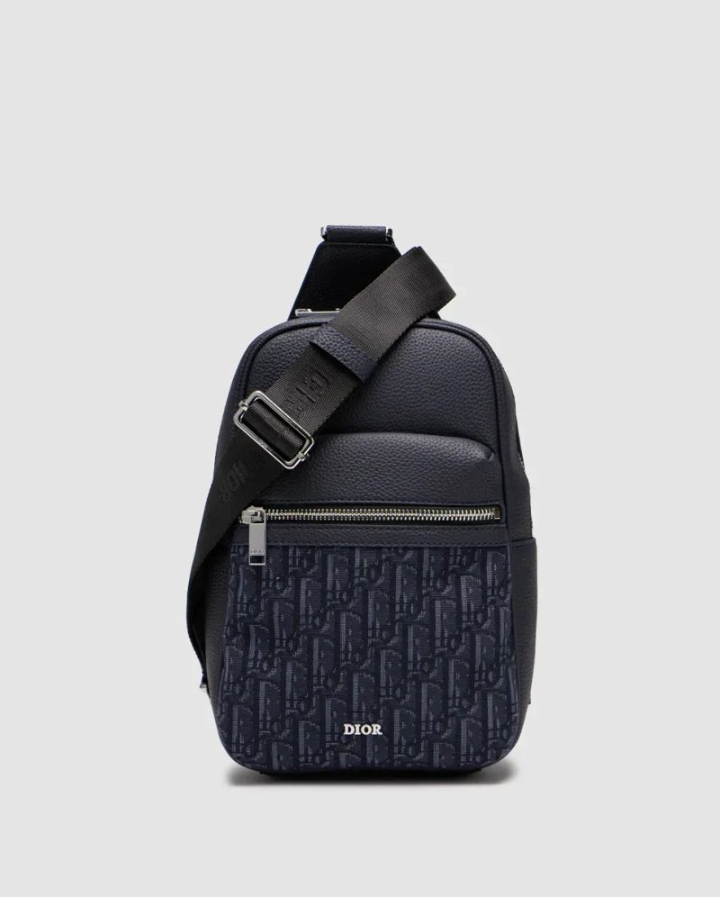 Сумка чоловіча Dior Rider 2.0 Sling Bag Oblique Jacquard Blue копія 1:1 — фото 2