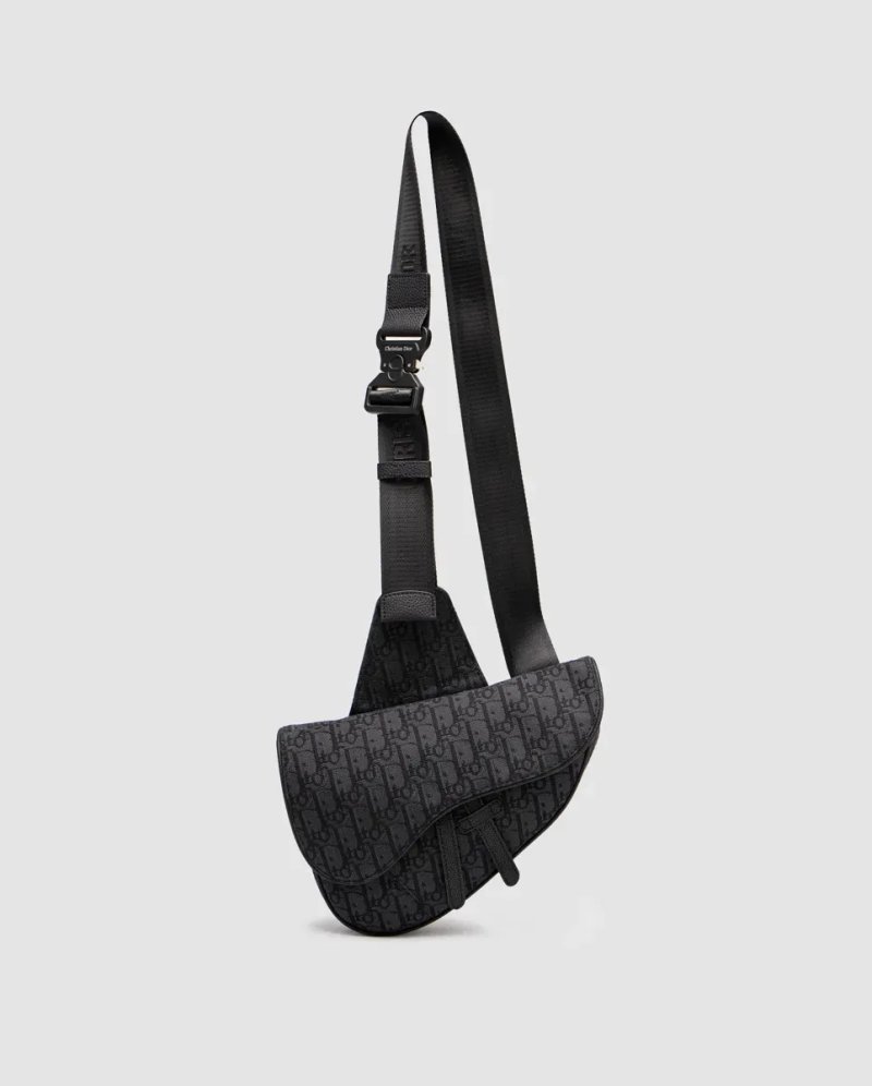 Сумка чоловіча Dior Saddle Bag Black Dior Oblique Jacquard копія 1:1 — фото 2