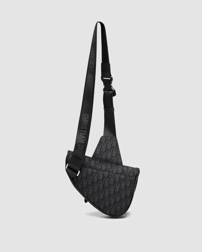 Сумка чоловіча Dior Saddle Bag Black Dior Oblique Jacquard копія 1:1 — фото 3