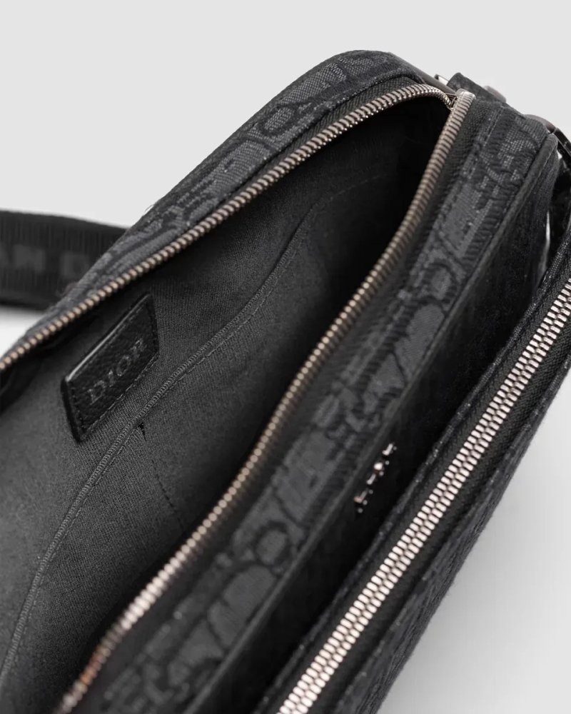 Сумка чоловіча Dior Saddle Triple Pouch Black Oblique Jacquard копія 1:1 — фото 4