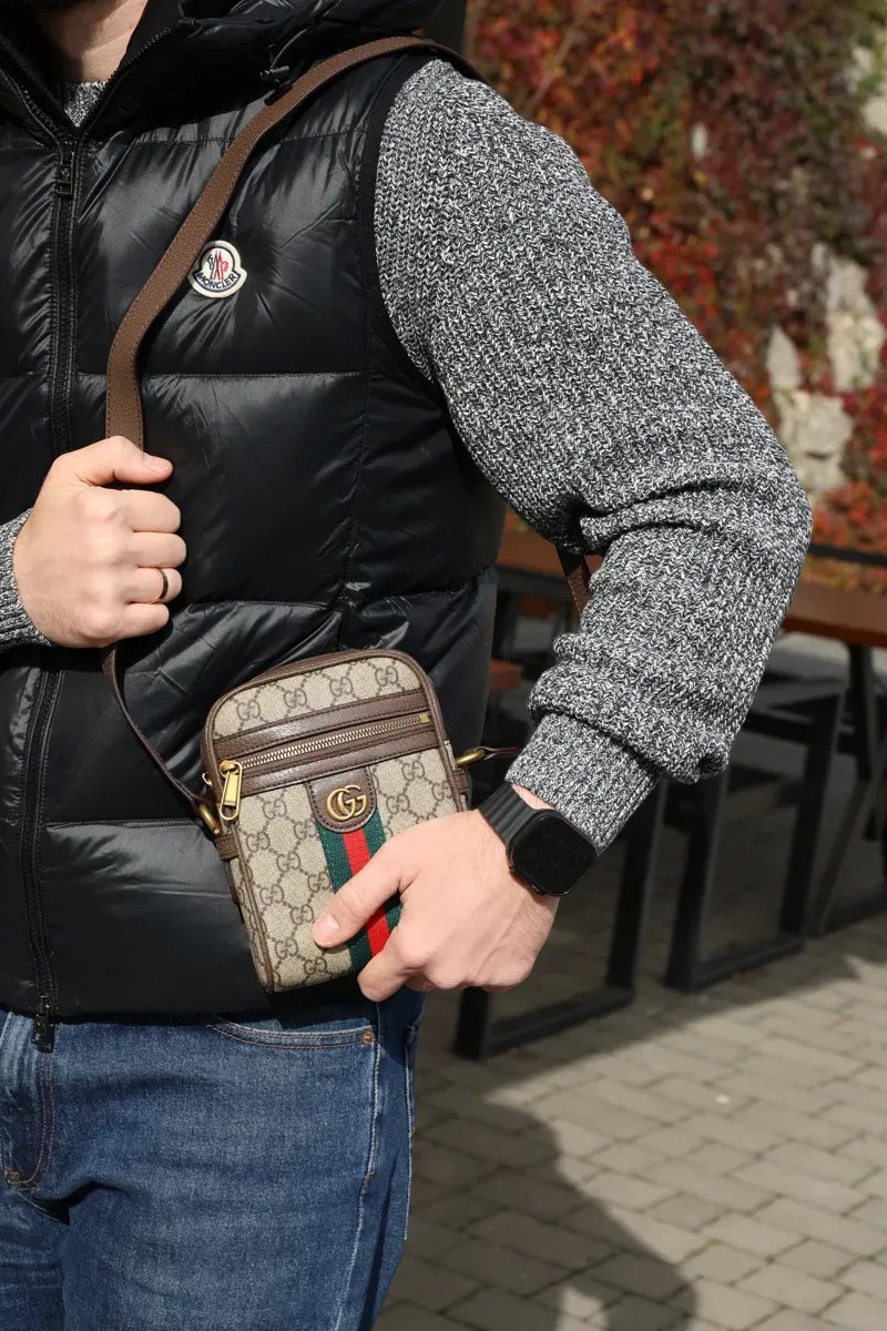 Сумка чоловіча Gucci Ophidia GG Supreme Crossbody Bag Beige копія 1:1 — фото 5