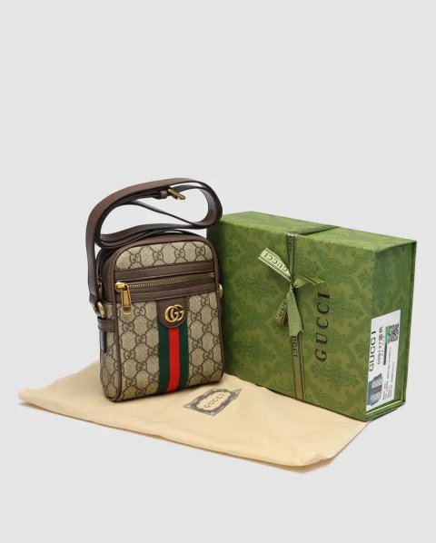 Сумка чоловіча Gucci Ophidia GG Supreme Crossbody Bag Beige копія 1:1