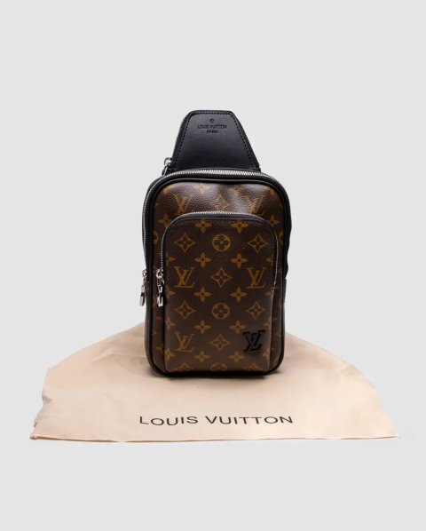 Сумка чоловіча Louis Vuitton Avenue Slingbag Monogram Macassar Canvas Brown копія 1:1