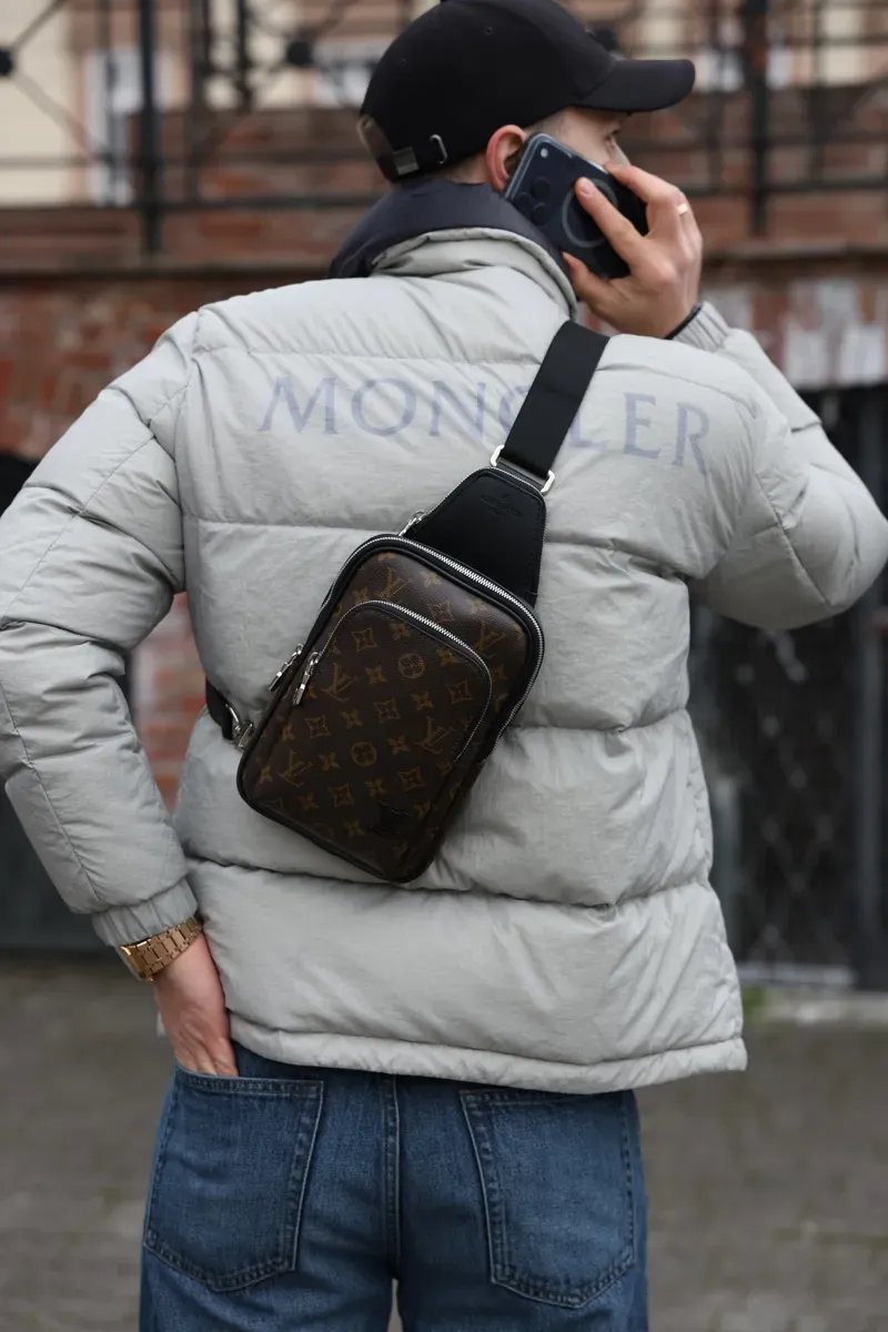 Сумка чоловіча Louis Vuitton Avenue Slingbag Monogram Macassar Canvas Brown копія 1:1 — фото 5