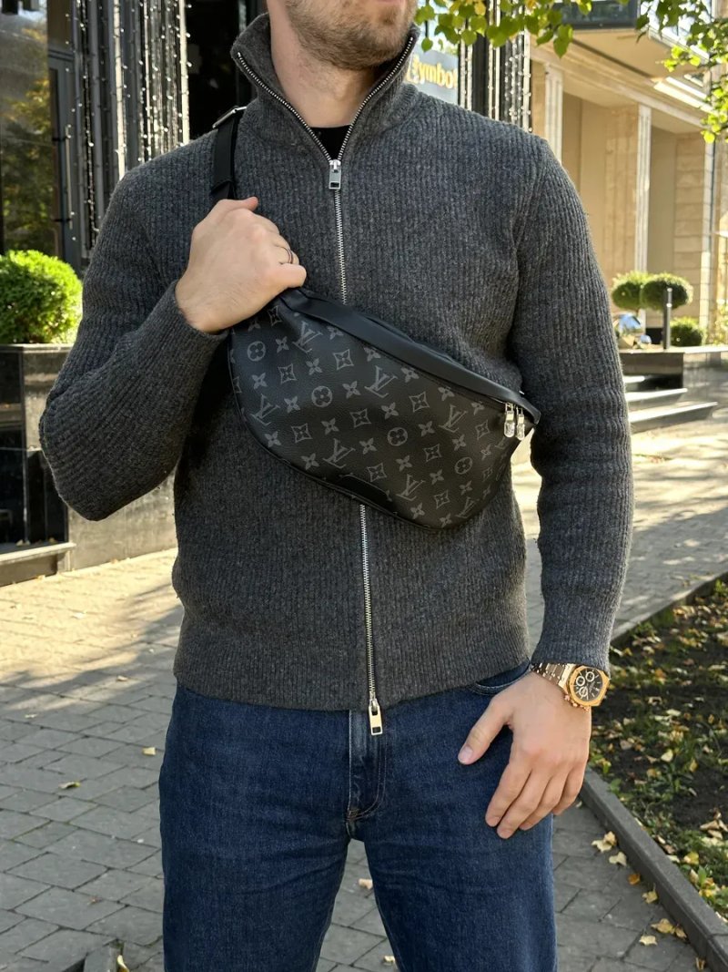 Сумка чоловіча Louis Vuitton Discovery PM Bumbag Grey Canvas копія 1:1 — фото 5