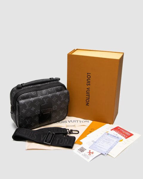 Сумка чоловіча Louis Vuitton S Lock Messenger Damier Graphite Canvas Grey копія 1:1