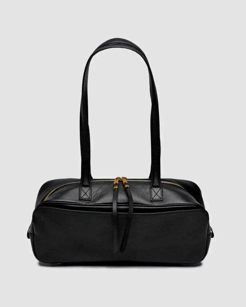 Сумка жіноча Balenciaga Carrie Bowling Bag Small in Black Calfskin копія 1:1 — фото 2