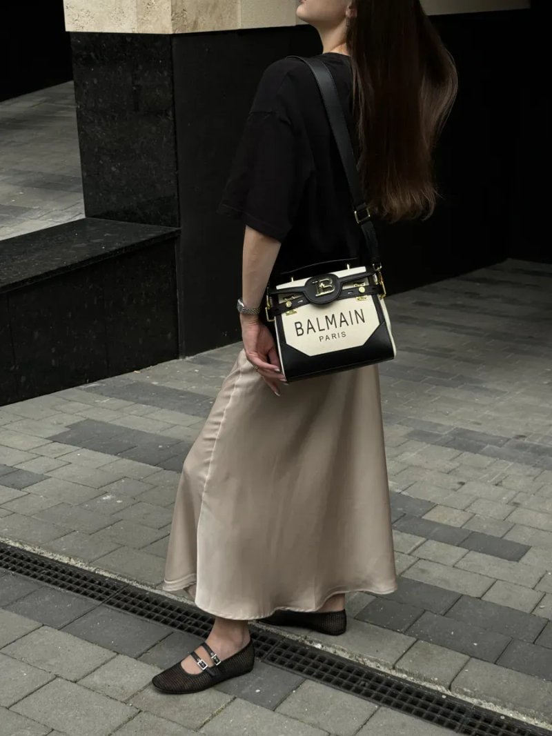 Сумка жіноча Balmain B-Buzz 23 Cream/Black копія 1:1 — фото 8