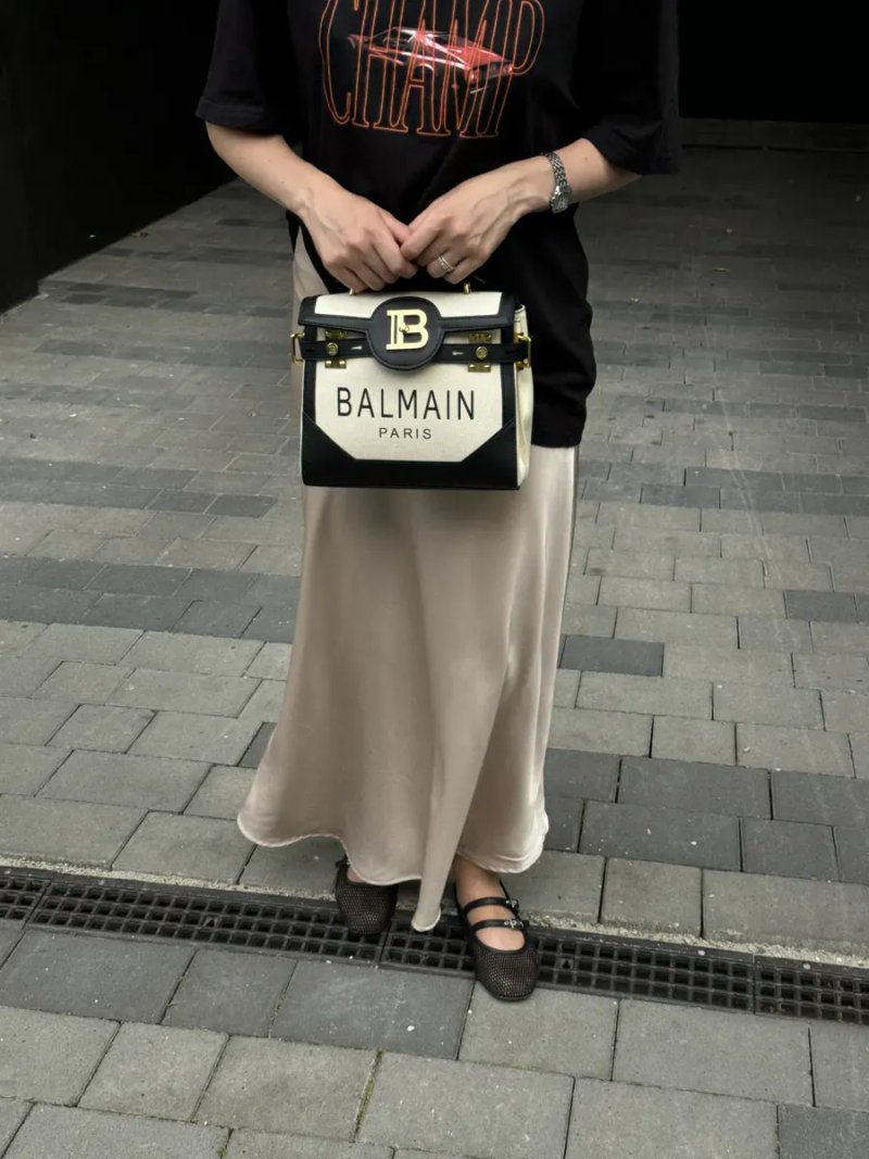 Сумка жіноча Balmain B-Buzz 23 Cream/Black копія 1:1 — фото 6