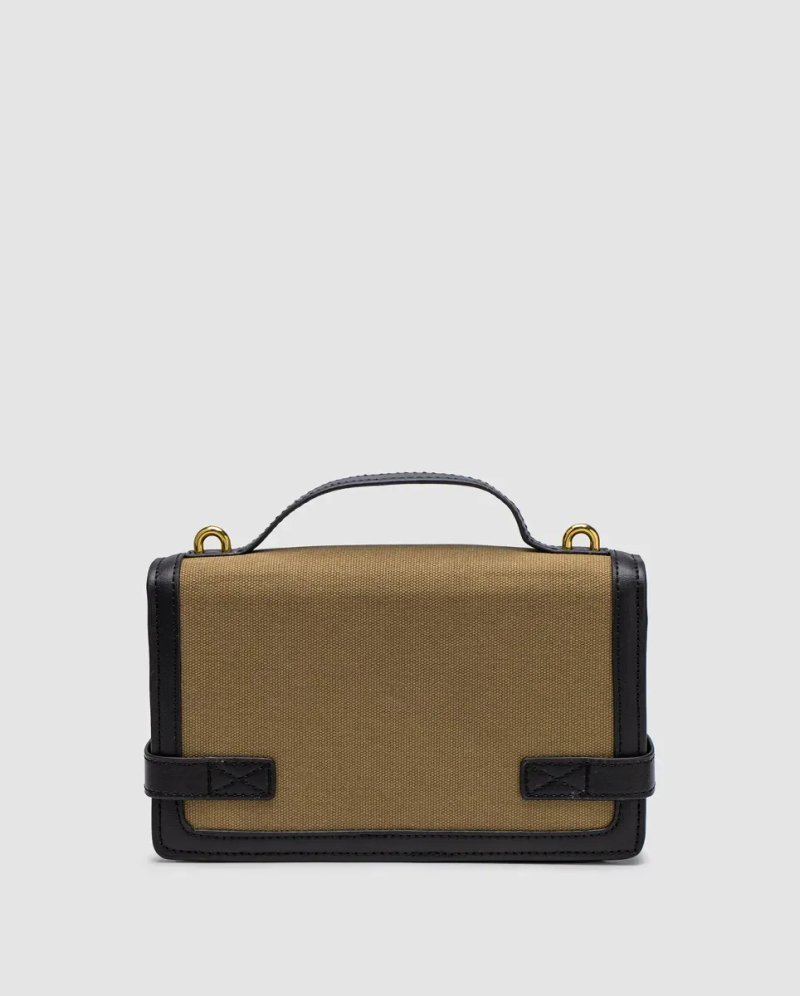 Сумка жіноча Balmain B-Buzz 24 Black/Khaki копія 1:1 — фото 3