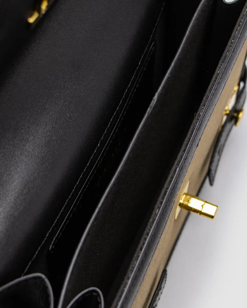 Сумка жіноча Balmain B-Buzz 24 Black/Khaki копія 1:1 — фото 4