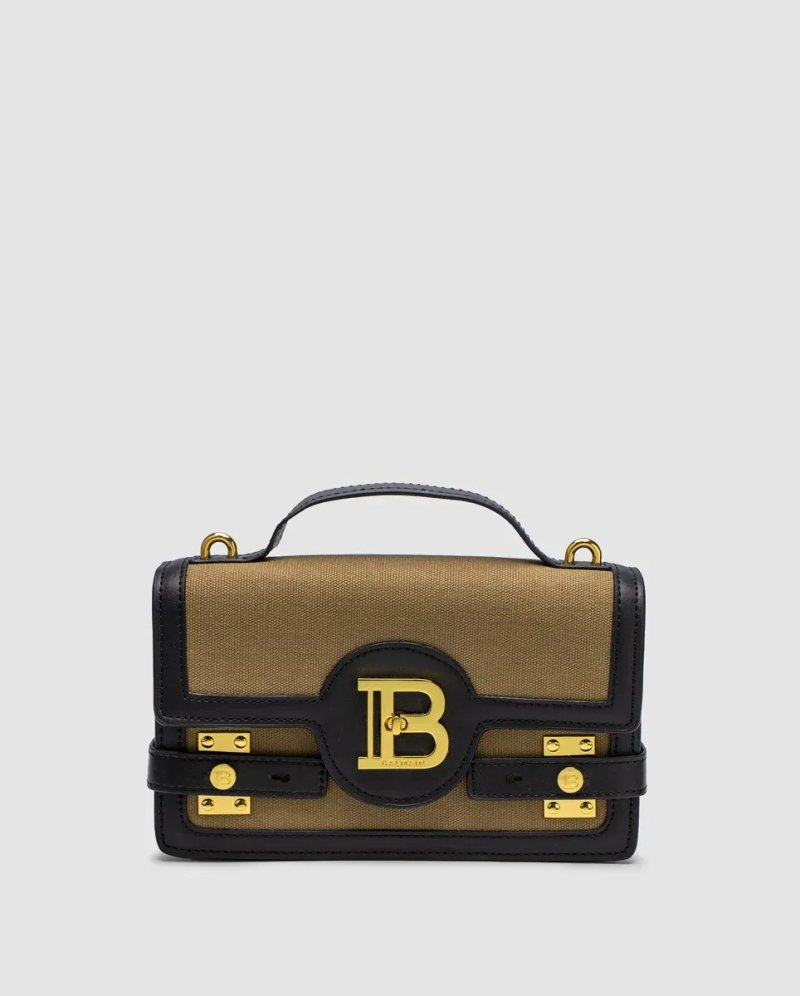 Сумка жіноча Balmain B-Buzz 24 Black/Khaki копія 1:1 — фото 2