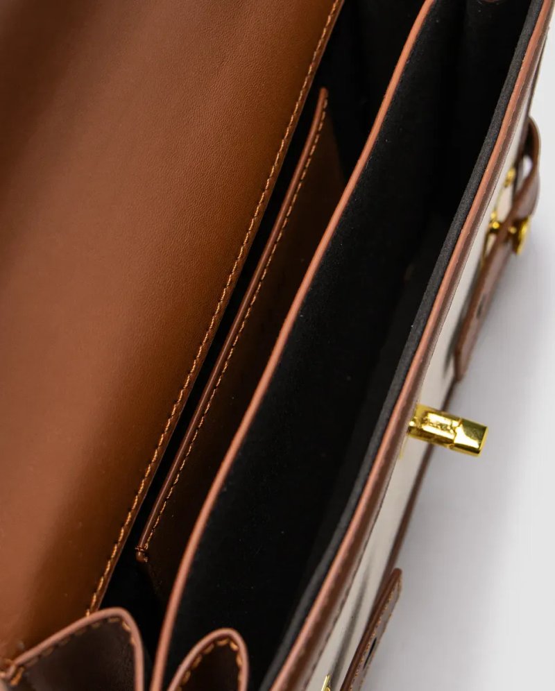 Сумка жіноча Balmain B-Buzz 24 Cream/Brown копія 1:1 — фото 4