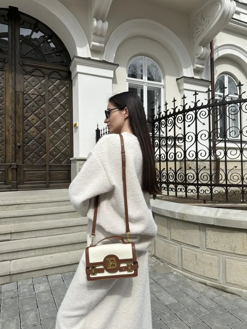 Сумка жіноча Balmain B-Buzz 24 Cream/Brown копія 1:1 — фото 5
