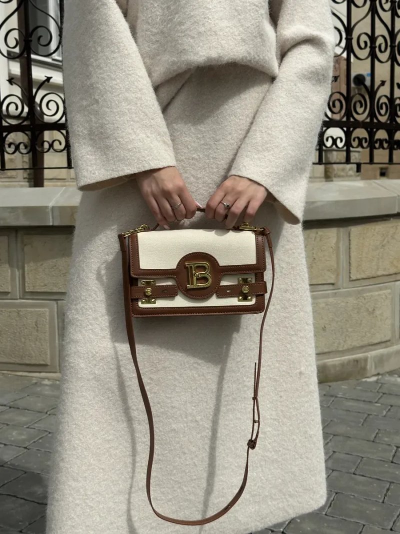 Сумка жіноча Balmain B-Buzz 24 Cream/Brown копія 1:1 — фото 6