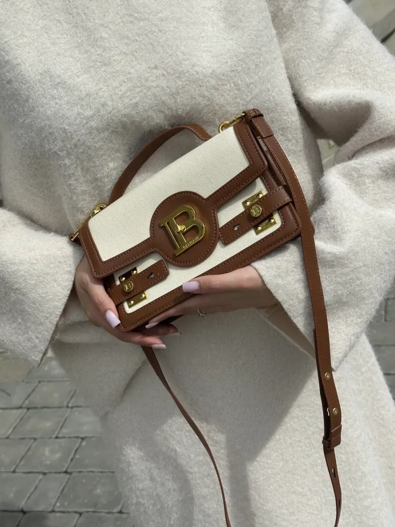 Сумка жіноча Balmain B-Buzz 24 Cream/Brown копія 1:1 — фото 7