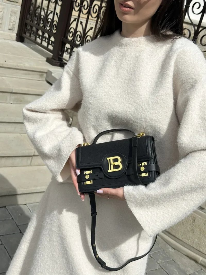 Сумка жіноча Balmain B-Buzz 24 Total Black копія 1:1 — фото 6