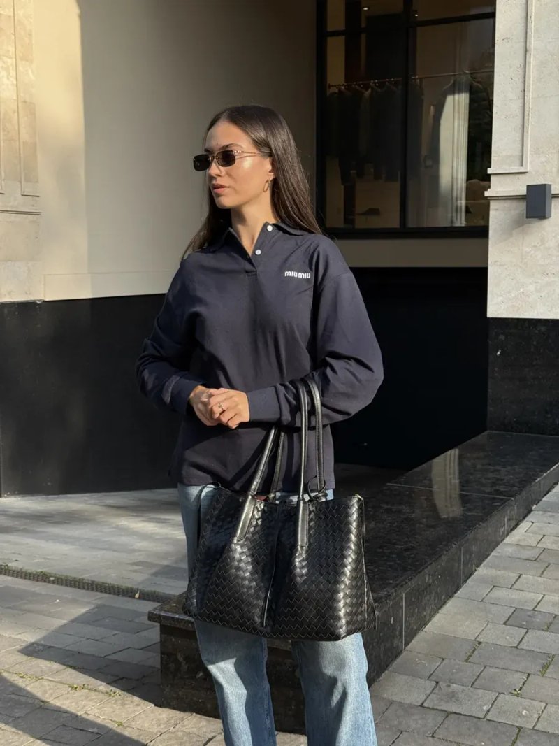 Сумка жіноча Bottega Veneta Medium Pinacoteca Black копія 1:1 — фото 3
