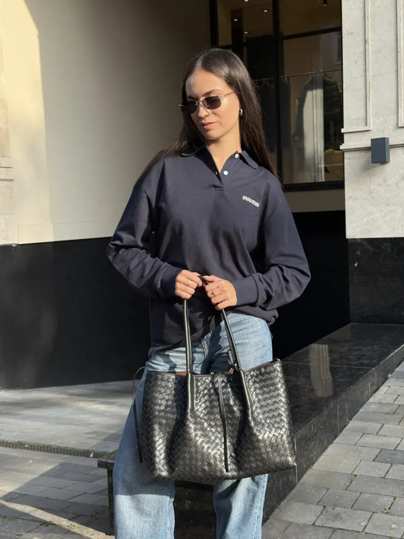 Сумка жіноча Bottega Veneta Medium Pinacoteca Black копія 1:1 — фото 4
