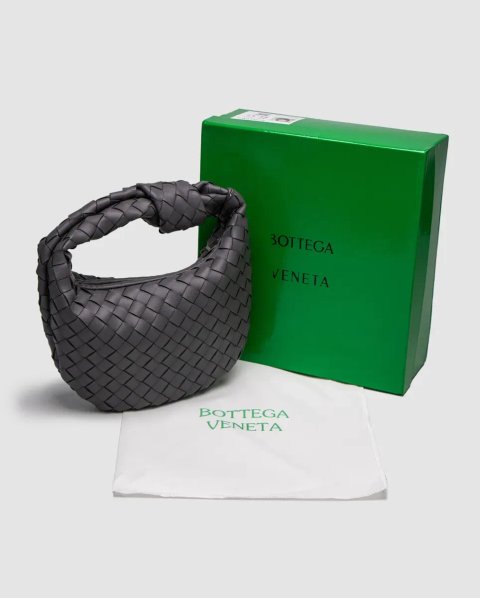Сумка жіноча Bottega Veneta Nappa Intrecciato Mini Jodie Grey копія 1:1