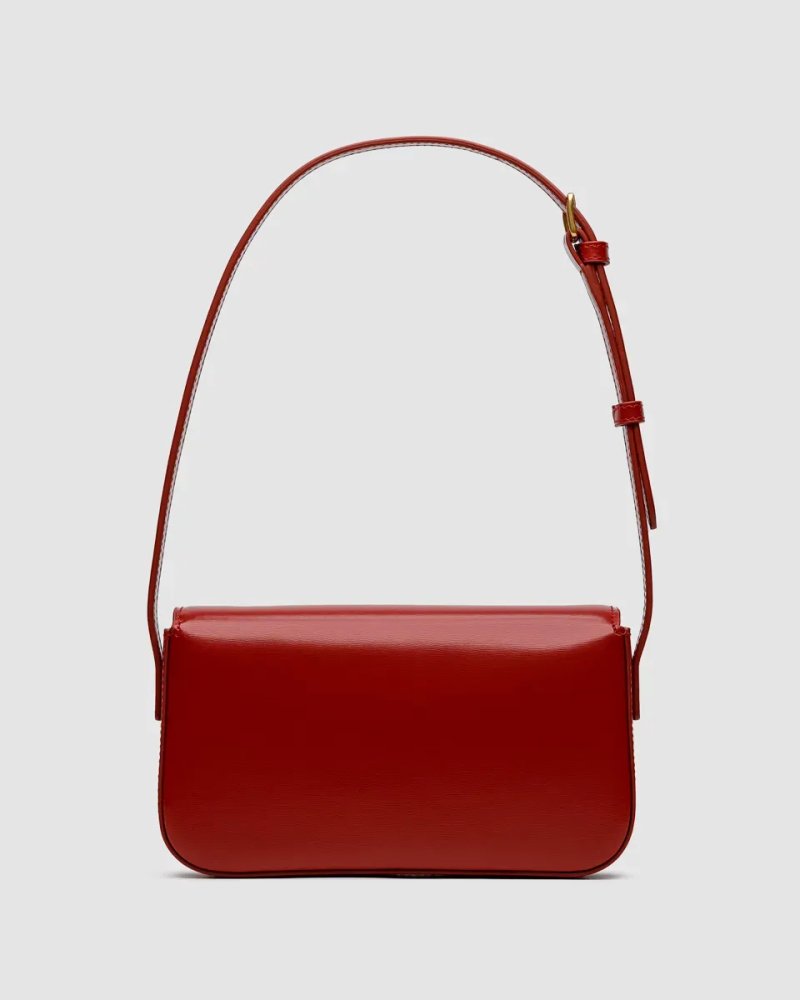 Сумка жіноча Celine Shoulder Bag Claude In Shiny Calfskin Burgundy копія 1:1 — фото 3