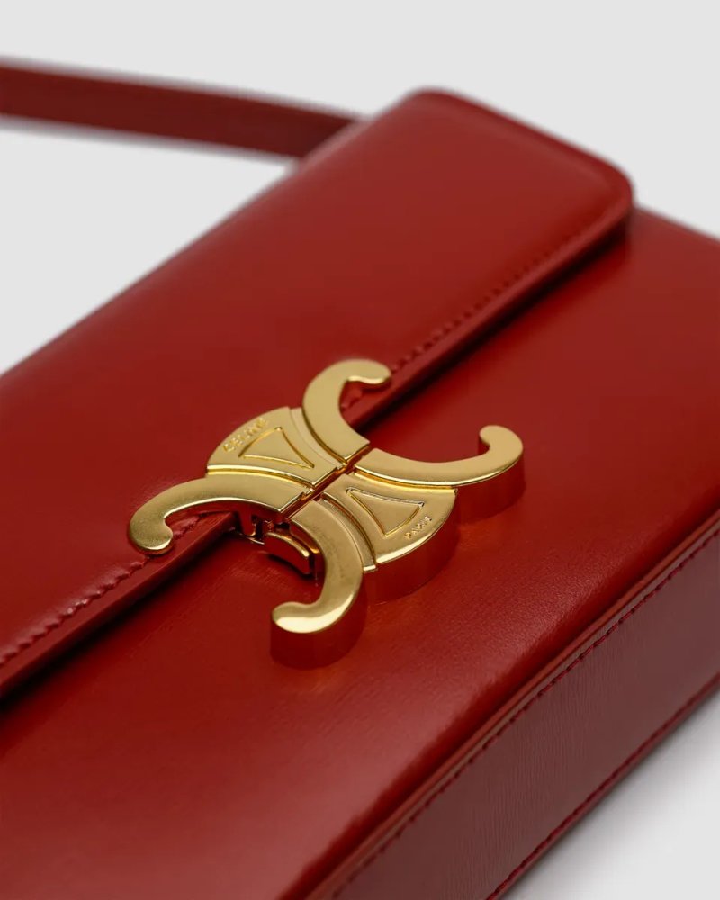 Сумка жіноча Celine Shoulder Bag Claude In Shiny Calfskin Burgundy копія 1:1 — фото 4