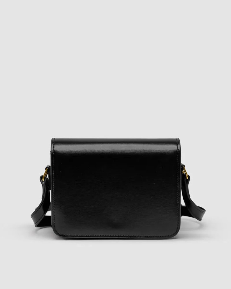 Сумка жіноча Celine Teen Triomphe Bag Black in Shiny Calfskin копія 1:1 — фото 3