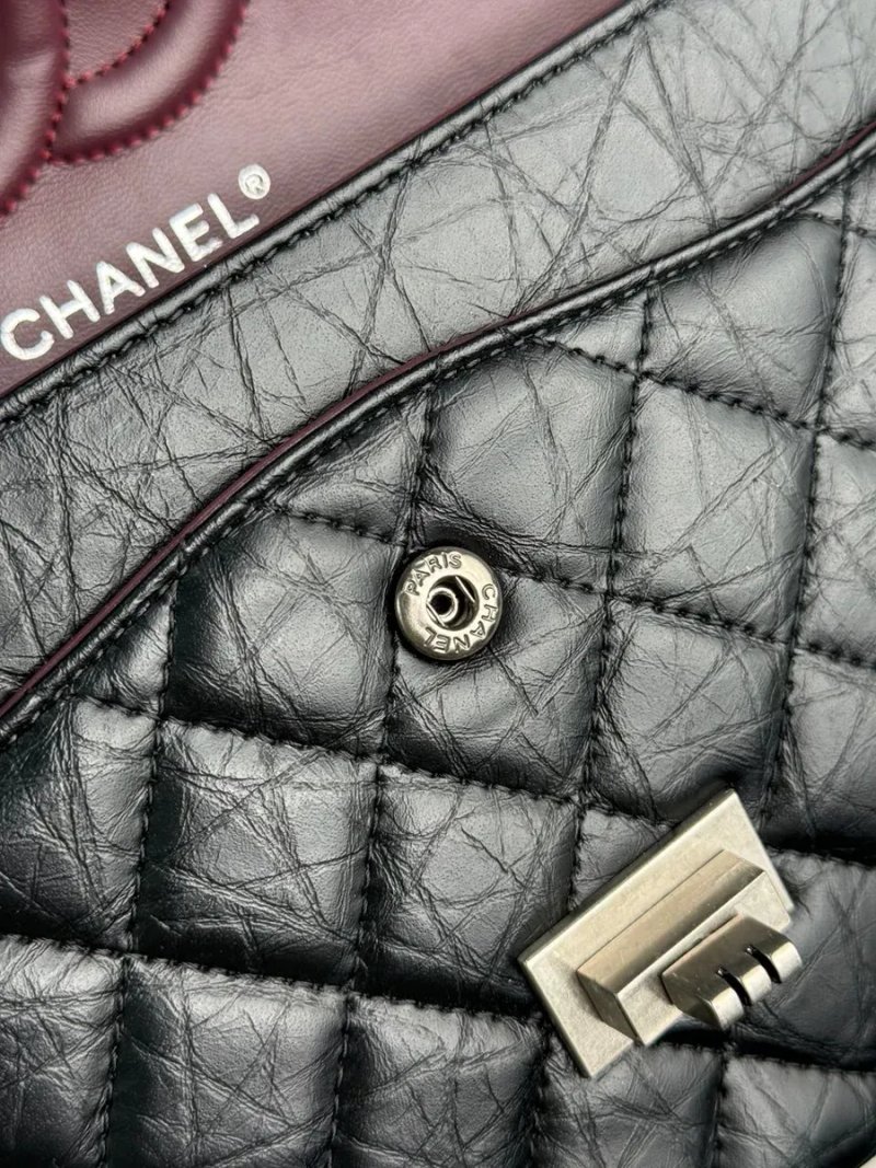 Сумка жіноча Chanel 2.55 Reissue Double Flap Leather Bag Black/Silver копія 1:1 — фото 5