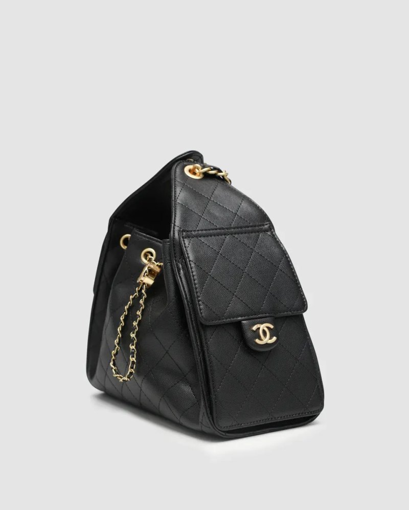 Сумка жіноча Chanel 25 Handbag in Grained Calfskin Black/Gold копія 1:1 — фото 2